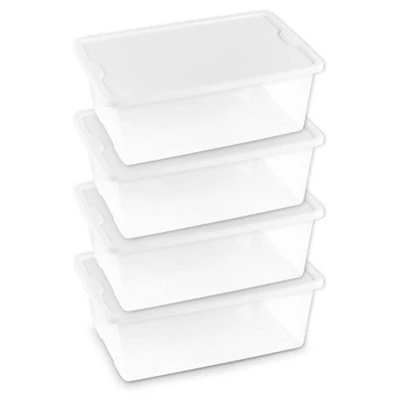 Homz 12 Quart Snaplock Clear Plastic Storage Tote Container Bin With Secure Lid And Handles For Home And Office Organization (4 Pack) 1 Homz 12 Quart Snaplock Clear Plastic Storage Tote Container Bin With Secure Lid And Handles For Home And Office Organization (4 Pack)