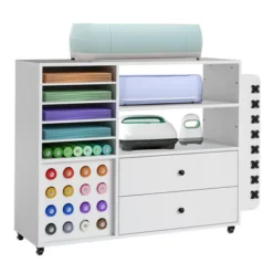 Craft Organization And Storage Cart, Rolling Craft Table Organizer With Drawers & 24 Vinyl Roll Holder, Crafting Cabinet Table Workstation For Home 12 Craft Organization And Storage Cart, Rolling Craft Table Organizer With Drawers & 24 Vinyl Roll Holder, Crafting Cabinet Table Workstation For Home -Rubbermaid Shop GUEST ec5cd3c1 f4a5 409a 90c7 8a2b1ecac6db
