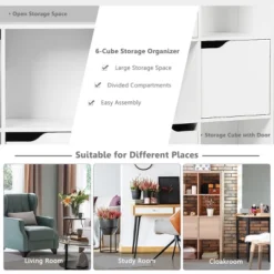 Costway 6 Cube Bookcase Cabinet Wood Bookcase Storage Shelves Room Divider Organization 15 Costway 6 Cube Bookcase Cabinet Wood Bookcase Storage Shelves Room Divider Organization -Rubbermaid Shop GUEST ecadc5f4 6bec 4c35 96c4 031dc4897fba