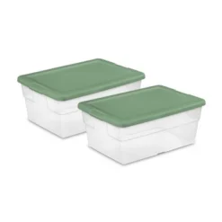 Sterilite Multipurpose 16 Quart Clear Plastic Storage Tote Container Bins With Opaque Lids For Home And Office Organization, (36 Pack)