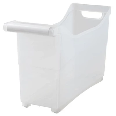 The Lakeside Collection Plastic Storage Bin With White Handle And Rolling Wheels For Kitchen, Pantry, Craft, Office Or Toy Organization 4 The Lakeside Collection Plastic Storage Bin With White Handle And Rolling Wheels For Kitchen, Pantry, Craft, Office Or Toy Organization - Image 4