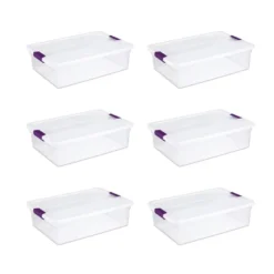 Sterilite 32 Quart Clear View Stacking Storage Tote Container With Latching Lid For Home & Office Organization And Storage Solution -Rubbermaid Shop GUEST f80168d8 1236 4165 b26f 390029b799f9