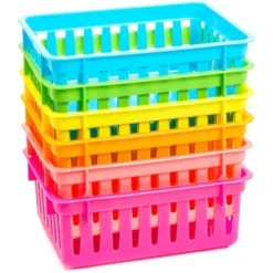 Bright Creations 12-Pack Small Plastic Classroom Storage Bins For Organization, Baskets For Kids', 6 Colors, 6.2 X 4.8 X 2.4 Inches -Rubbermaid Shop GUEST fa69bcac 21a5 453c 9d39 d8ff3e593013