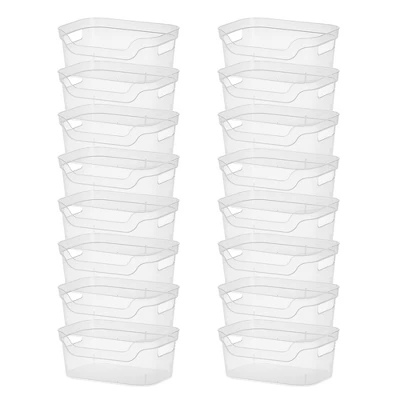 Sterilite 5.25x9.5x13 In Medium Polished Open Scoop Front Storage Bin W/ Comfortable Carry Through Handles For Household Organization, Clear 6 Sterilite 5.25x9.5x13 In Medium Polished Open Scoop Front Storage Bin W/ Comfortable Carry Through Handles For Household Organization, Clear - Image 6