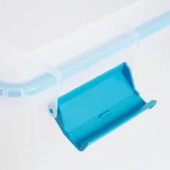 Sterilite 32 Quart Stackable Clear Plastic Storage Tote Container With Blue Gasket Latching Lid For Home And Office Organization, Clear -Rubbermaid Shop GUEST febc9acc 4c17 4452 955d 298b31535020