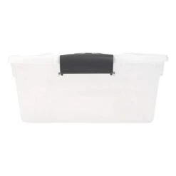 Homz 15.5 Qt Plastic Multipurpose Stackable Clear Storage Container Bins With Lid For Home Or Office Organization, Gray Latch (12 Pack) -Rubbermaid Shop GUEST ffcc8279 c065 46d2 8c7c 66b0082870f8 1